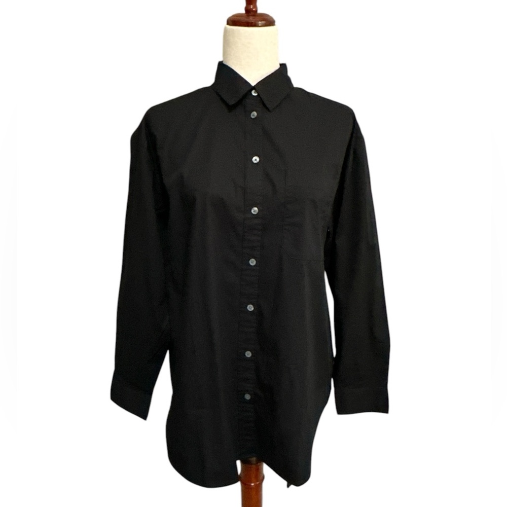 J.Crew Factory Relaxed Fit Button-Up Shirt in Black